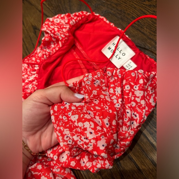 Hello Molly Red Floral Mini Dress - Picture 7 of 7